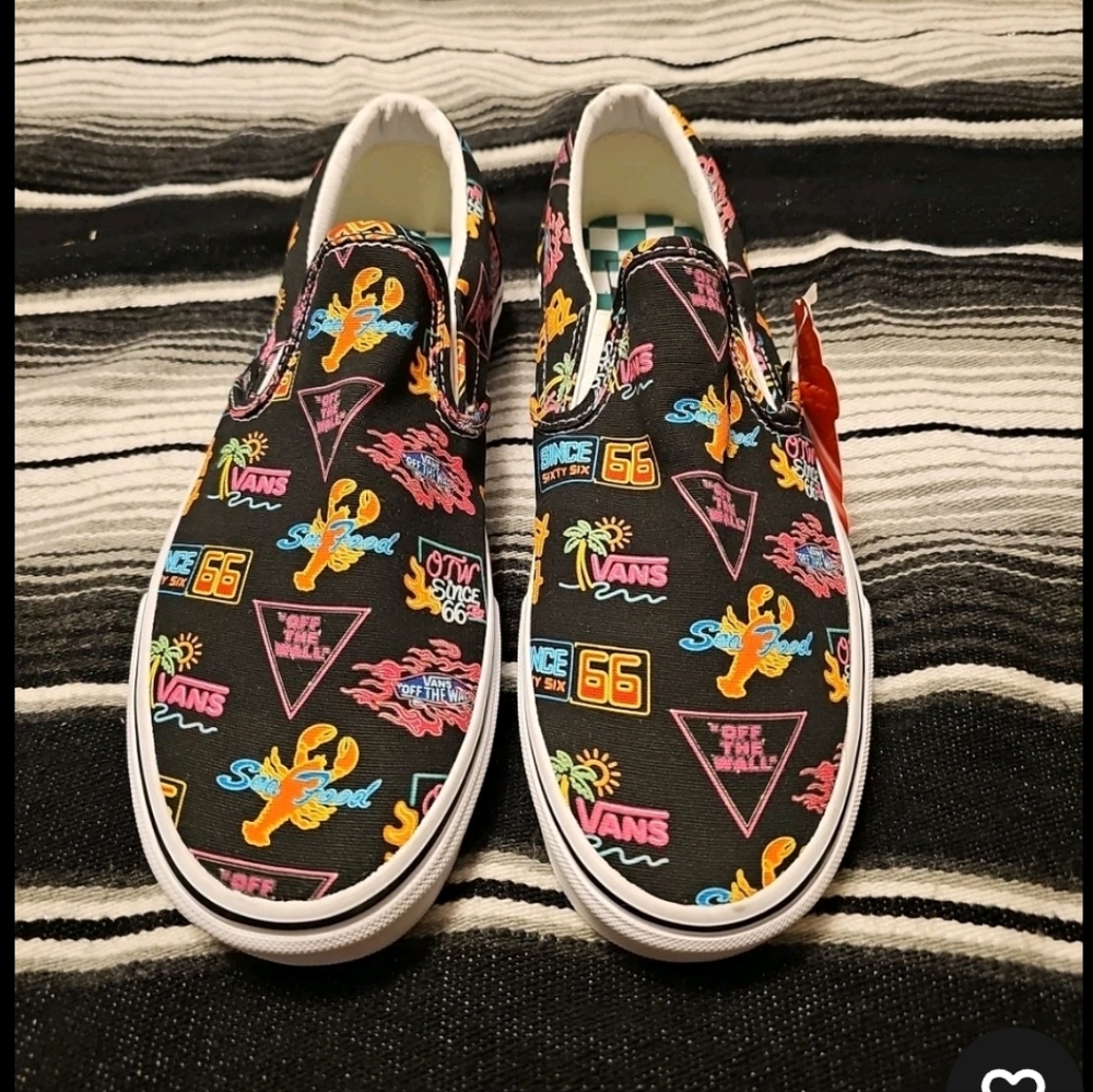 Vans Slip-On Neon Market Mens 9.5 Womens 11